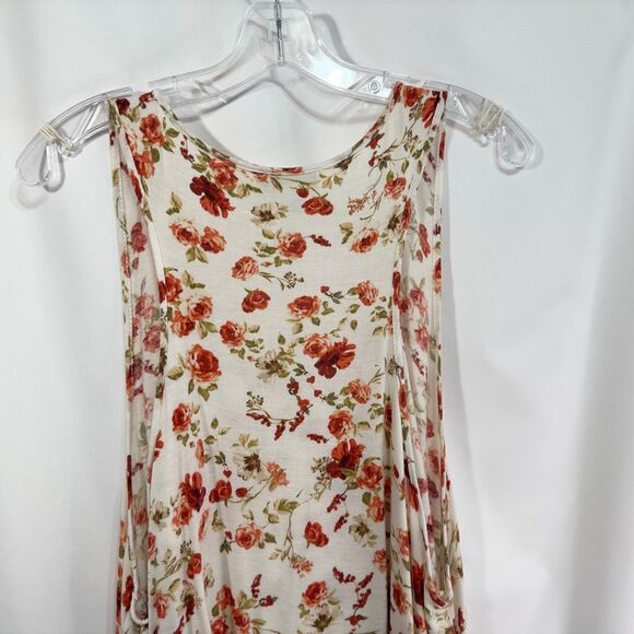 Forever21 Plus Size 3X Tank Top White Floral Print Racerback Crop Sleeveless 651 - Picture 5 of 8